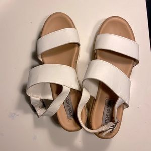 steve madden white cork platform sandals
